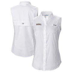 San Diego Padres Columbia Women's Tamiami Sleeveless Shirt - White - Columbia Online