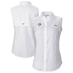 Toronto Blue Jays Columbia Women's Tamiami Sleeveless Shirt - White - Columbia Online