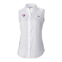 Toronto Blue Jays Columbia Women's Tamiami Sleeveless Shirt - White - Columbia Online