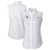 Tampa Bay Rays Columbia Women's Tamiami Sleeveless Shirt - White - Columbia on Sale