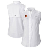 Baltimore Orioles Columbia Women's Tamiami Sleeveless Shirt - White - Columbia Sale