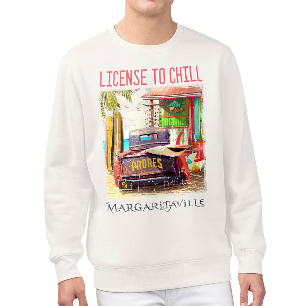 San Diego Padres Margaritaville License to Chill Fleece Sweatshirt - Cream - MLB Discount