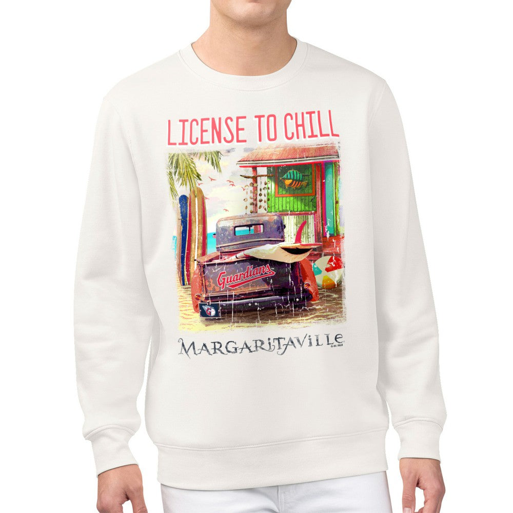 Cleveland Guardians Margaritaville License to Chill Fleece Sweatshirt - Cream - MLB Sale