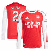 William Saliba Arsenal 2025/26 Home Long Sleeve Player Jersey Red - Adidas