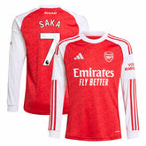 Bukayo Saka Arsenal Youth 2025/26 Home Replica Long Sleeve Player Jersey Red - Adidas for sale