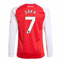Bukayo Saka Arsenal Youth 2025/26 Home Replica Long Sleeve Player Jersey Red - Adidas for sale