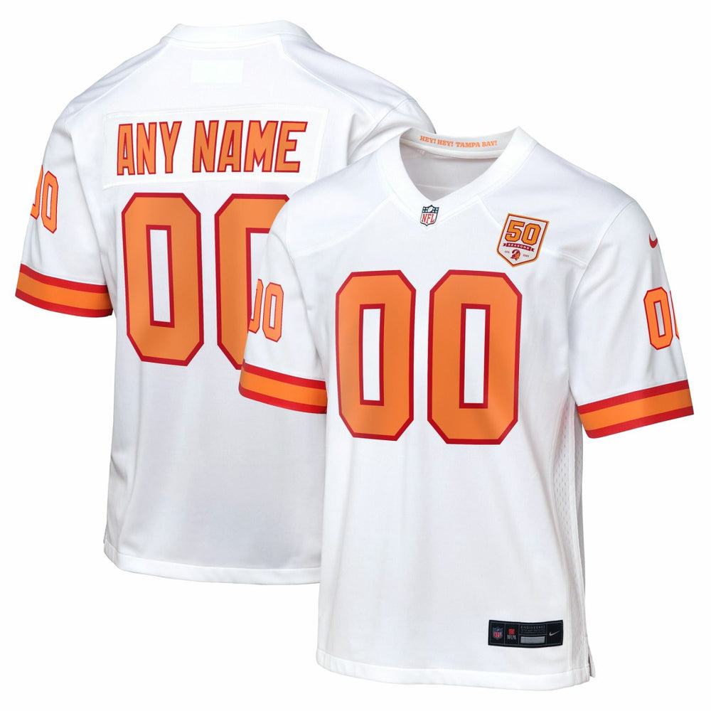 Nike Tampa Bay Buccaneers Youth 50th Anniversary Custom Game Jersey White