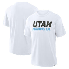 Utah Mammoth Fanatics Wordmark Stadium Slub T-Shirt - White - NHL 203124191