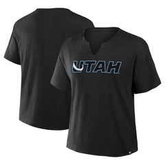 Utah Mammoth Fanatics Women's Combo Stadium Slub Boxy T-Shirt - Black - NHL 203124198