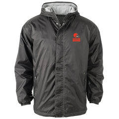 Cleveland Browns Dunbrooke Big & Tall Logo Legacy Stadium Full-Zip Hooded Jacket Black