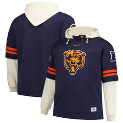 47 brand Chicago Bears '47 Big & Tall Split Zone Cornerback V-Neck Hoodie Navy
