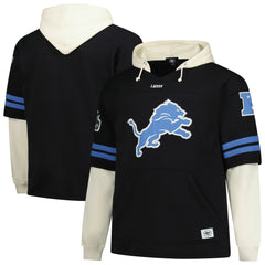 47 brand Detroit Lions '47 Big & Tall Split Zone Cornerback V-Neck Hoodie Black