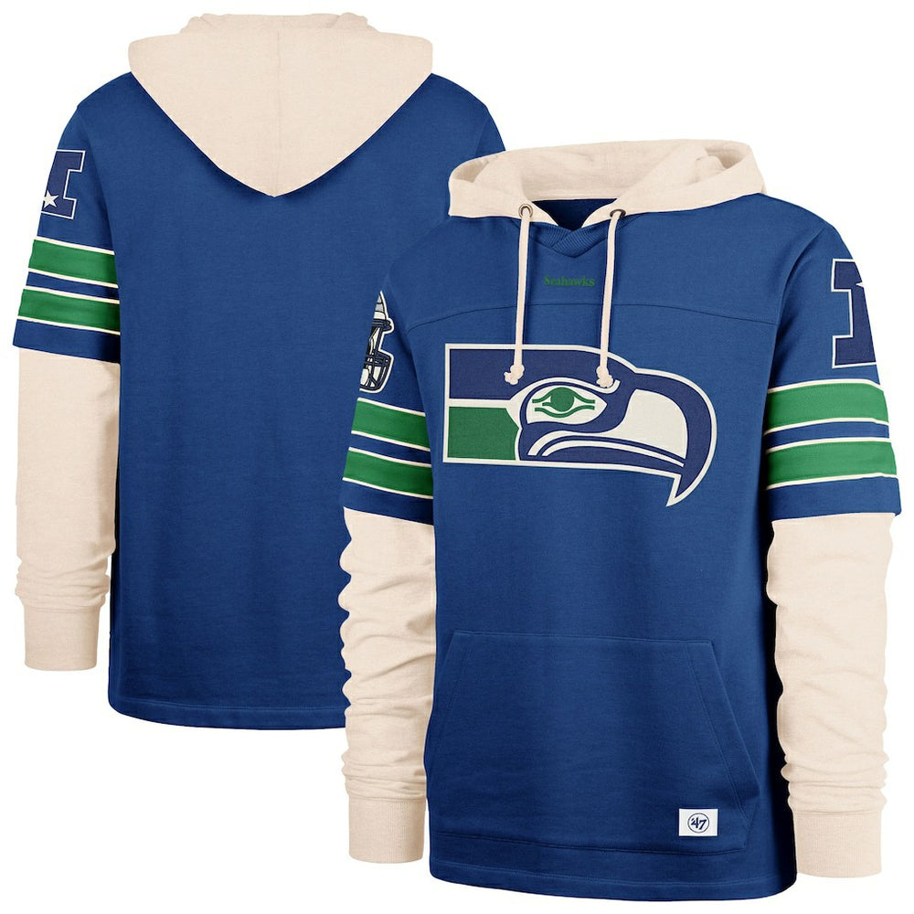 47 brand Seattle Seahawks '47 Big & Tall Split Zone Cornerback Hoodie Royal