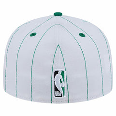 Boston Celtics Wordmark Pinstripe 59FIFTY Fitted Hat White | New Era Lifestyle