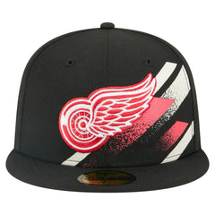 Detroit Red Wings New Era Faded Lines 59FIFTY Fitted Hat - Black - NHL 203126869