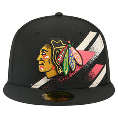 Chicago Blackhawks New Era Faded Lines 59FIFTY Fitted Hat - Black - NHL 203126875