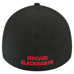 Chicago Blackhawks New Era 39THIRTY A-Frame Perforated Flex Hat - Black - NHL 203126882