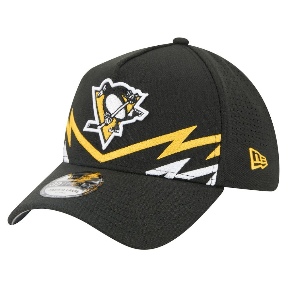 Pittsburgh Penguins New Era 39THIRTY A-Frame Perforated Flex Hat - Black - NHL 203126886