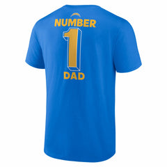 Los Angeles Chargers #1 Dad Jersey T-Shirt Powder Blue