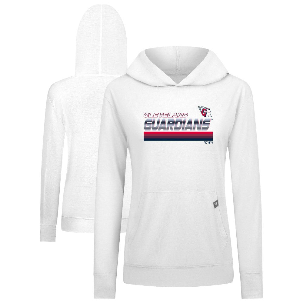 Cleveland Guardians Levelwear Women's Relay Breaker Pullover Hoodie - White - MLB Lifestyle