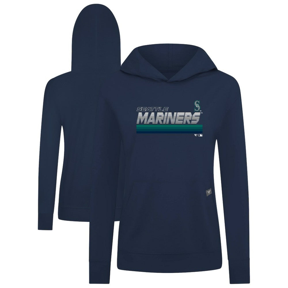 Seattle Mariners Levelwear Women's Relay Breaker Pullover Hoodie - Navy - MLB on Sale