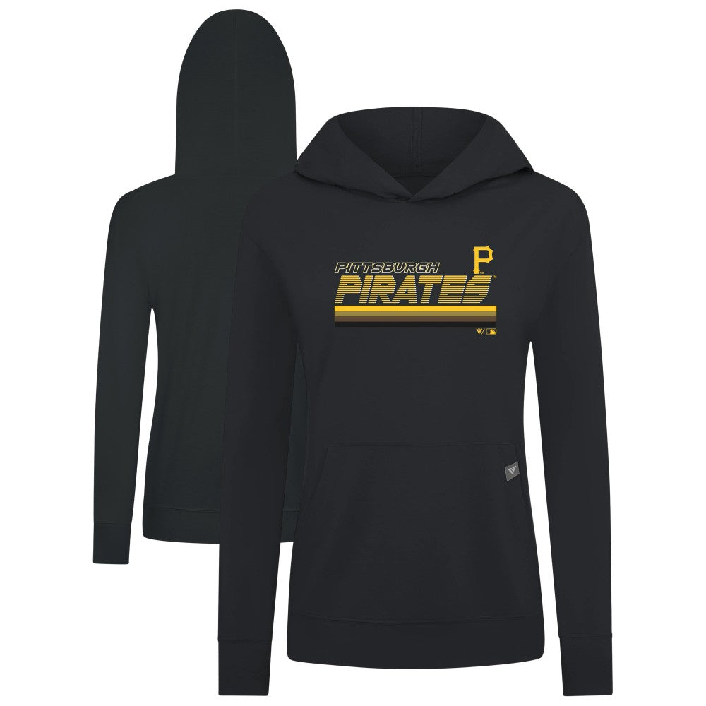 Pittsburgh Pirates Levelwear Women's Relay Breaker Pullover Hoodie - Black - MLB Sale