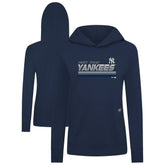 New York Yankees Levelwear Women's Relay Breaker Pullover Hoodie - Navy - MLB Lifestyle