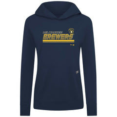Milwaukee Brewers Levelwear Women's Relay Breaker Pullover Hoodie - Navy - MLB Online