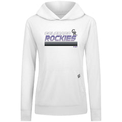 Colorado Rockies Levelwear Women's Relay Breaker Pullover Hoodie - White - MLB on Sale