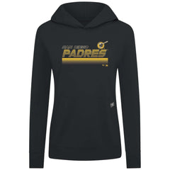 San Diego Padres Levelwear Women's Relay Breaker Pullover Hoodie - Black - MLB Discount