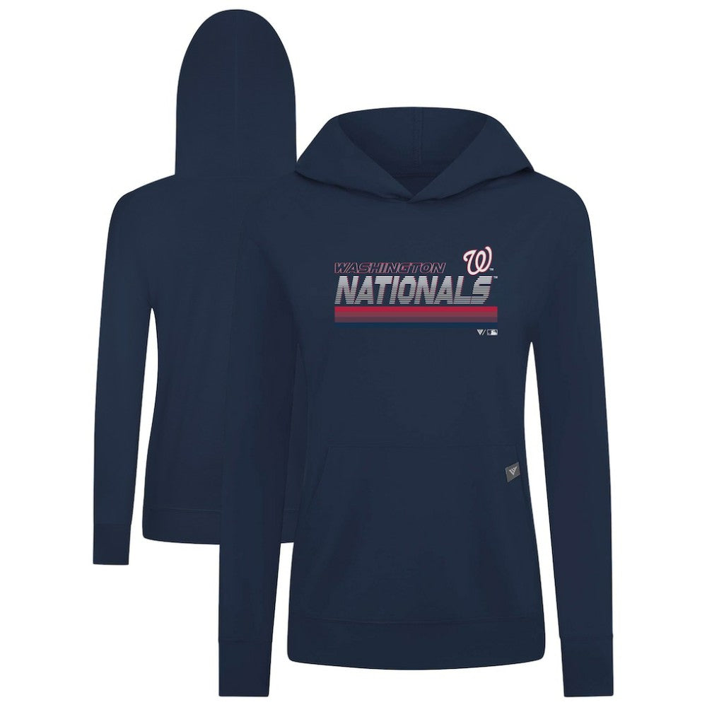 Washington Nationals Levelwear Women's Relay Breaker Pullover Hoodie - Navy - MLB Online