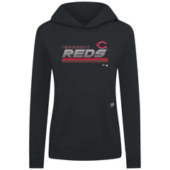 Cincinnati Reds Levelwear Women's Relay Breaker Pullover Hoodie - Black - MLB Discount