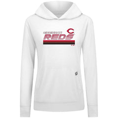 Cincinnati Reds Levelwear Women's Relay Breaker Pullover Hoodie - White - MLB Discount