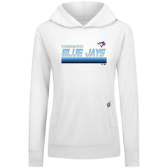 Toronto Blue Jays Levelwear Women's Relay Breaker Pullover Hoodie - White - MLB Lifestyle