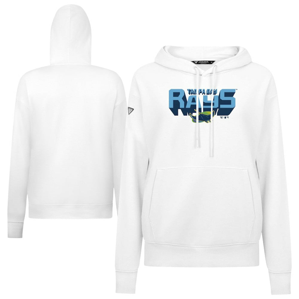 Tampa Bay Rays Levelwear Women's Adorn Retro 3D Pullover Hoodie - White - MLB Lifestyle