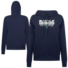 Seattle Mariners Levelwear Women's Adorn Retro 3D Pullover Hoodie - Navy - MLB Discount