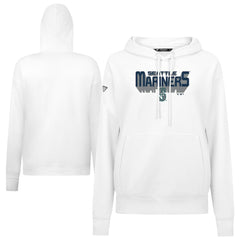 Seattle Mariners Levelwear Women's Adorn Retro 3D Pullover Hoodie - White - MLB Sale