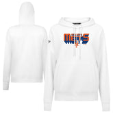New York Mets Levelwear Women's Adorn Retro 3D Pullover Hoodie - White - MLB Lifestyle
