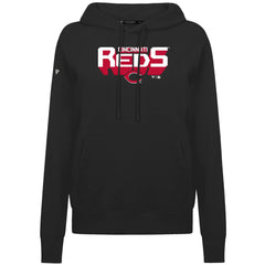 Cincinnati Reds Levelwear Women's Adorn Retro 3D Pullover Hoodie - Black - MLB Lifestyle