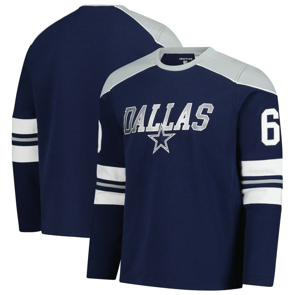 Dallas Cowboys G-III Sports by Carl Banks Adaptive Lord Stanley Crewneck Sweatshirt Navy