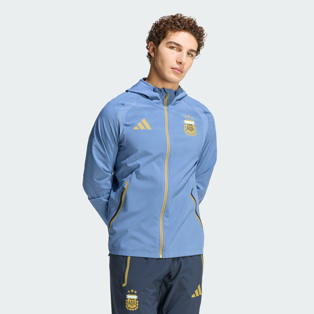 Argentina National Team FIFA x World Cup Tiro Travel Raglan Full-Zip Windbreaker Hoodie Blue - Adidas sale