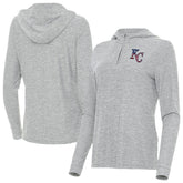 Kansas City Royals Antigua Women's Daybreak Quarter-Zip Hoodie - Heather Gray - MLB Sale