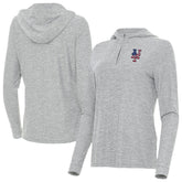 New York Mets Antigua Women's Daybreak Quarter-Zip Hoodie - Heather Gray - MLB Discount