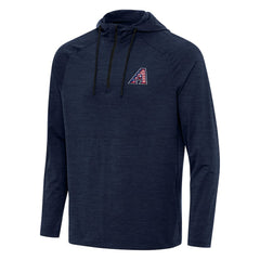 Arizona Diamondbacks Antigua Spikes Stars and Stripes Team Logo Quarter-Zip Pullover Hoodie - Heather Navy - MLB Discount