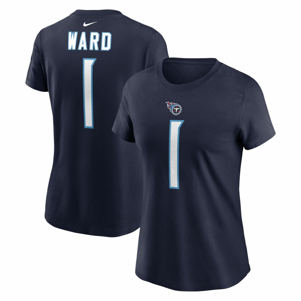 Nike Cameron Ward Tennessee Titans Women's Name & Number T-Shirt Navy