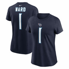 Nike Cameron Ward Tennessee Titans Women's Name & Number T-Shirt Navy