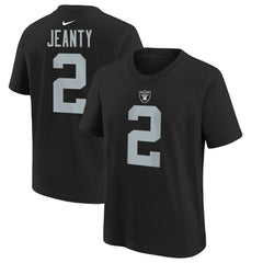Nike Ashton Jeanty Las Vegas Raiders Youth 2025 NFL Draft First Round Pick Name & Number T-Shirt Black