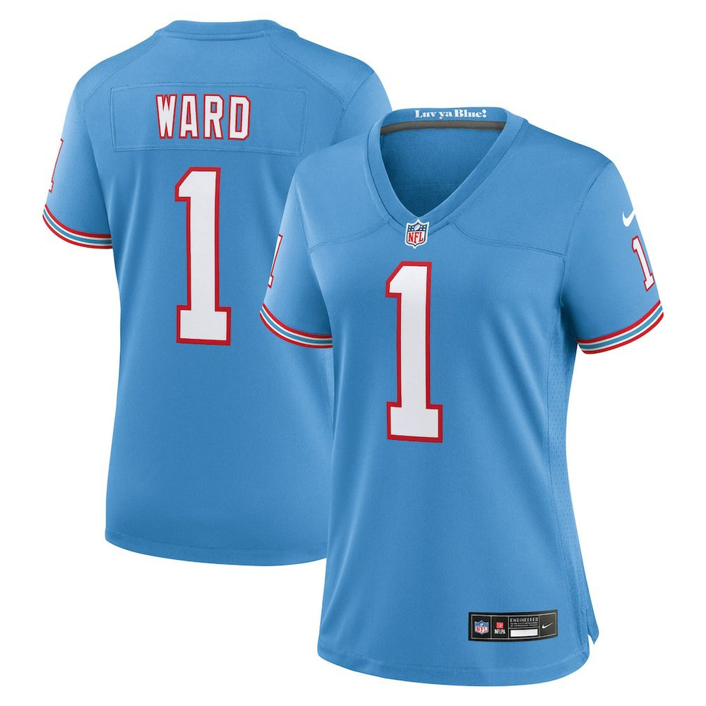 Nike Cam Ward Tennessee Titans Women's 2025 NFL Draft 2nd Alternate Game Jersey Light Blue