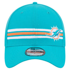 Miami Dolphins New Era Stripes 39THIRTY Flex Hat Aqua
