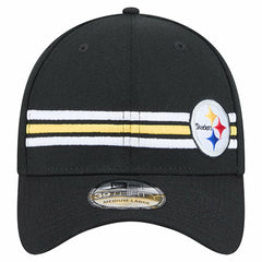 Pittsburgh Steelers New Era Stripes 39THIRTY Flex Hat Black